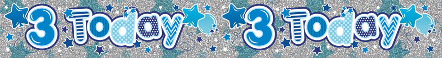 6pk Banners Birthday Age 3 - Tiger Feet Ireland