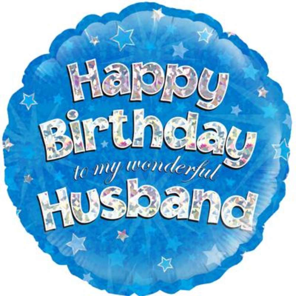 Foil Balloon 18" Happy Birthday Husband - Tiger Feet Ireland