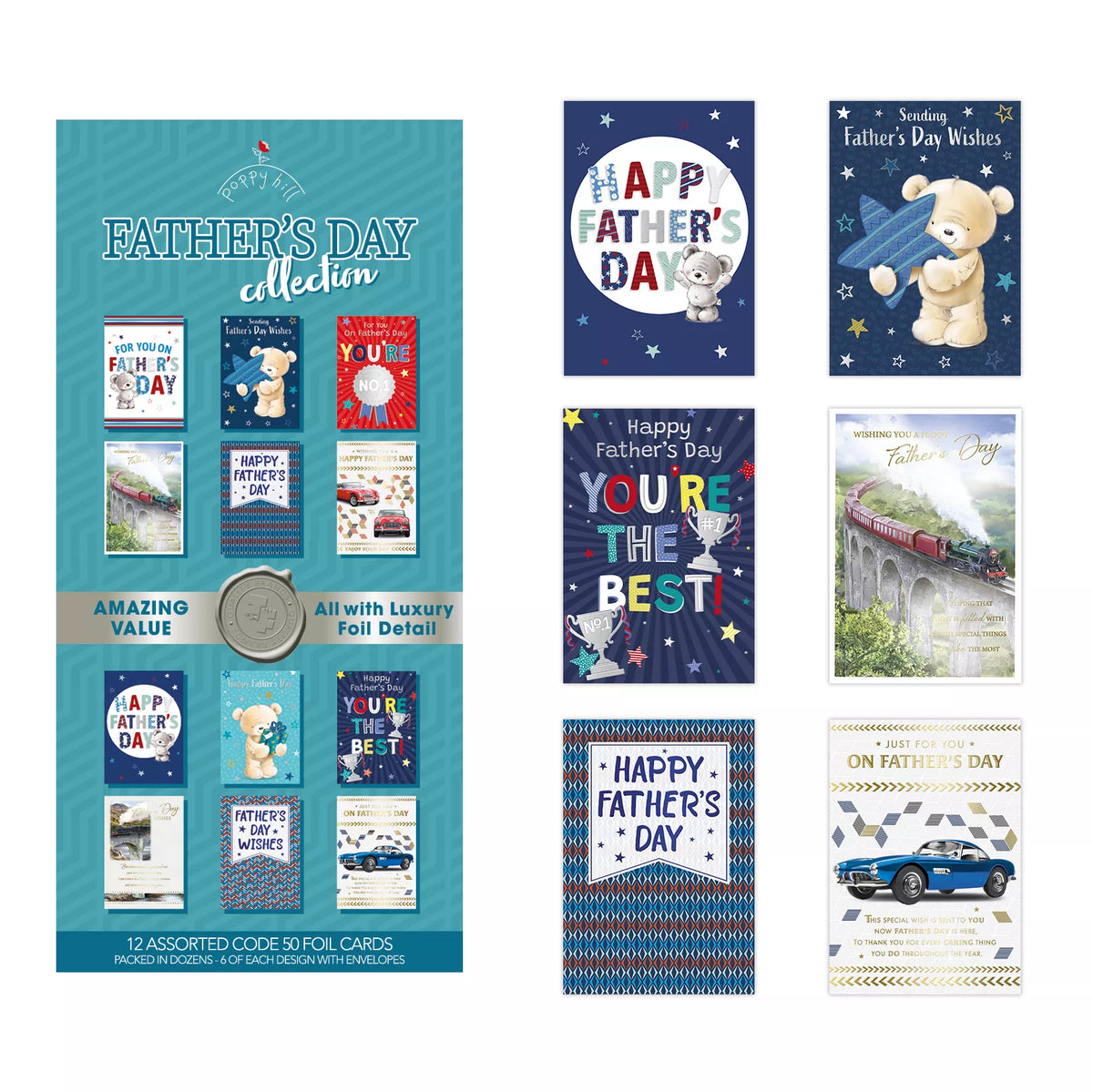 12Pk Assorted Cards C50 Father's Day - Tiger Feet Ireland