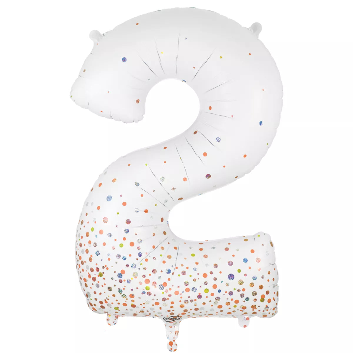 Foil Balloon 34" Big Number Holo. Rose Gold - Tiger Feet Ireland