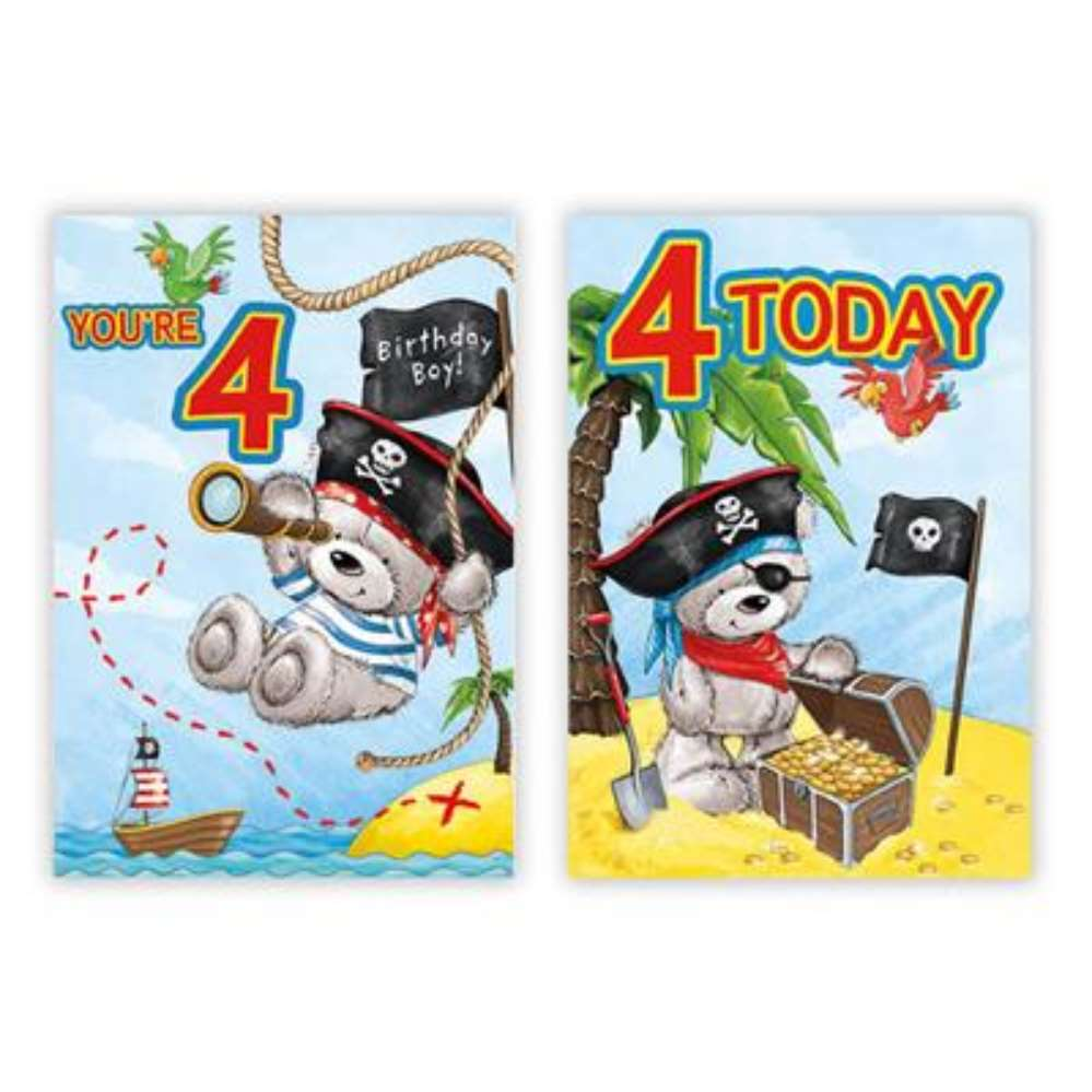 12pk Cards C50 Birthday Age 4 - Tiger Feet Ireland