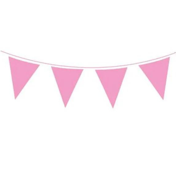 10m Waterproof Bunting 20 Flags Light Pink - Tiger Feet Ireland