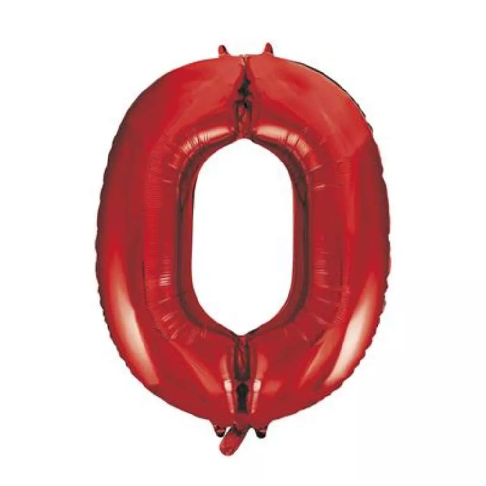 Foil Balloons 34" Big Numbers Red - Tiger Feet Ireland
