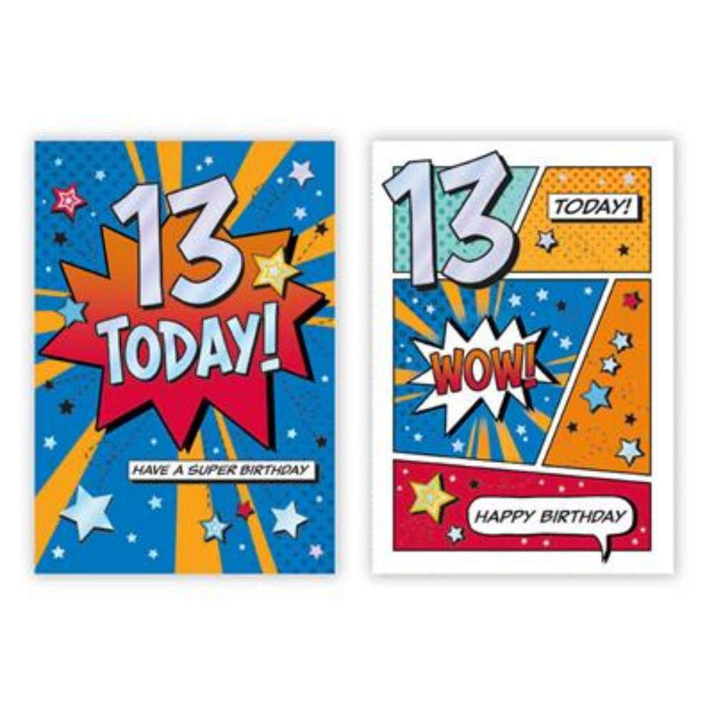 12pk Cards C50 Birthday Age 13 - Tiger Feet Ireland