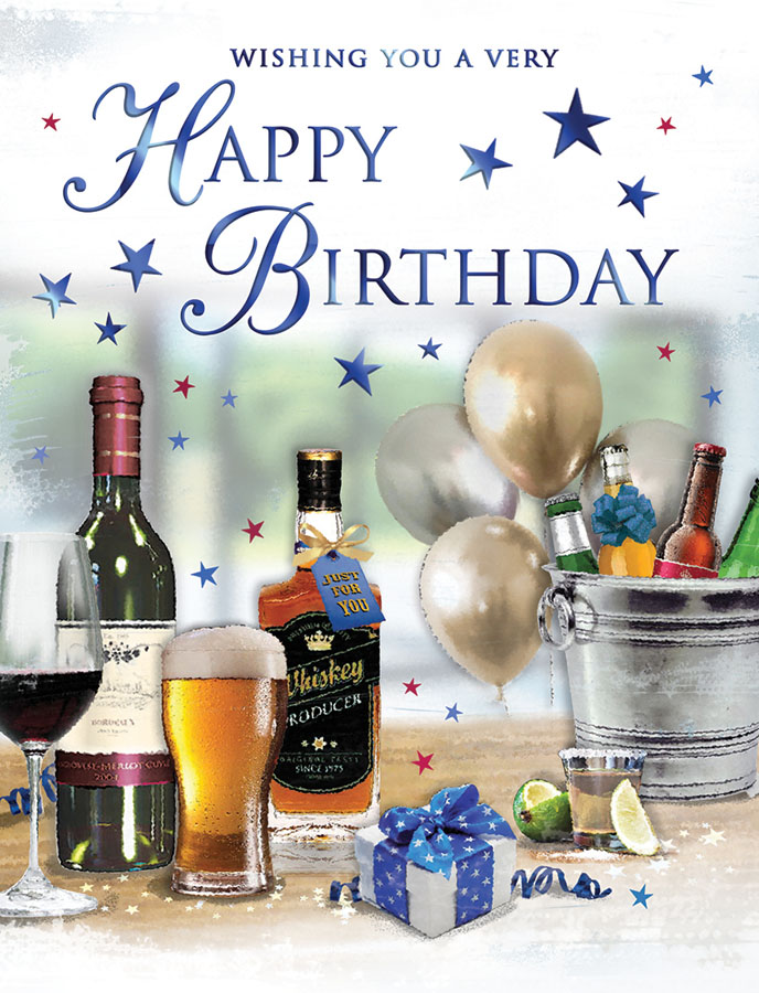 6pk Cards ED C50 Birthday Male Drink - Tiger Feet Ireland