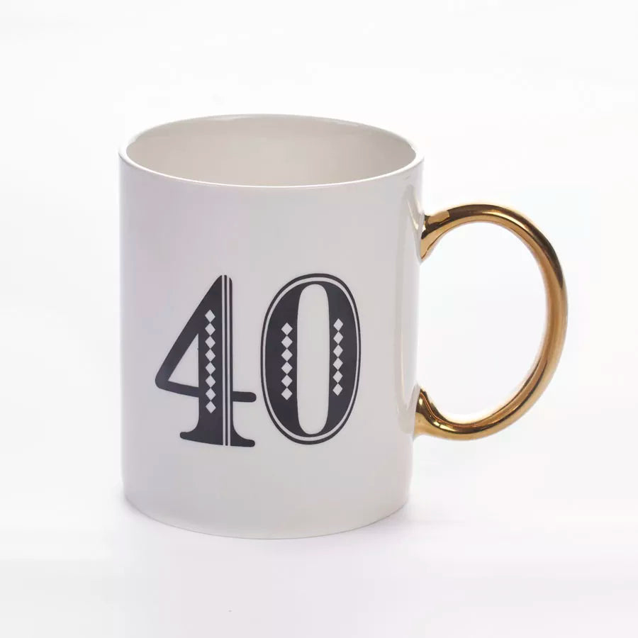 Age 40 Art Deco Mug - Tiger Feet Ireland