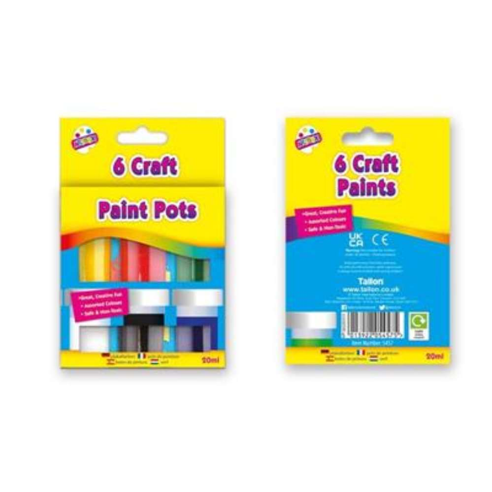 6 x 20ml Craft Paint Pots - Tiger Feet Ireland