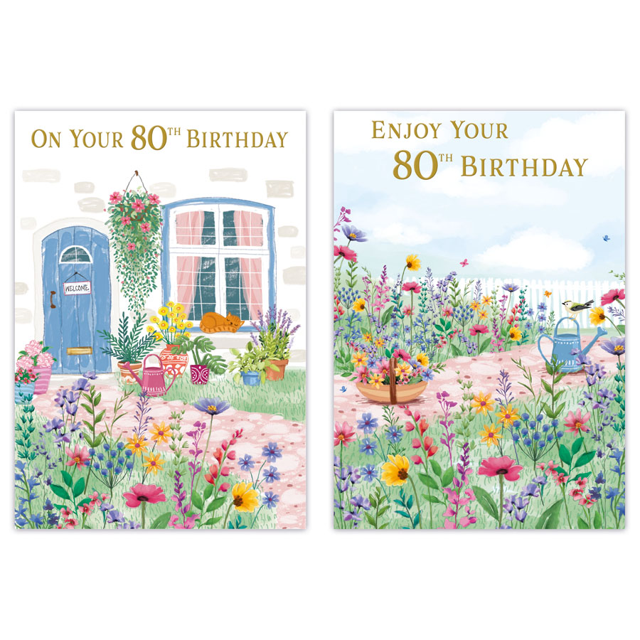 12pk Cards C50 Birthday Age 80 - Tiger Feet Ireland