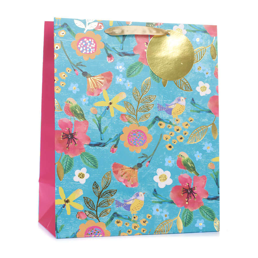 6pk Extra Large Portrait Gift Bags Floral Print - Tiger Feet Ireland