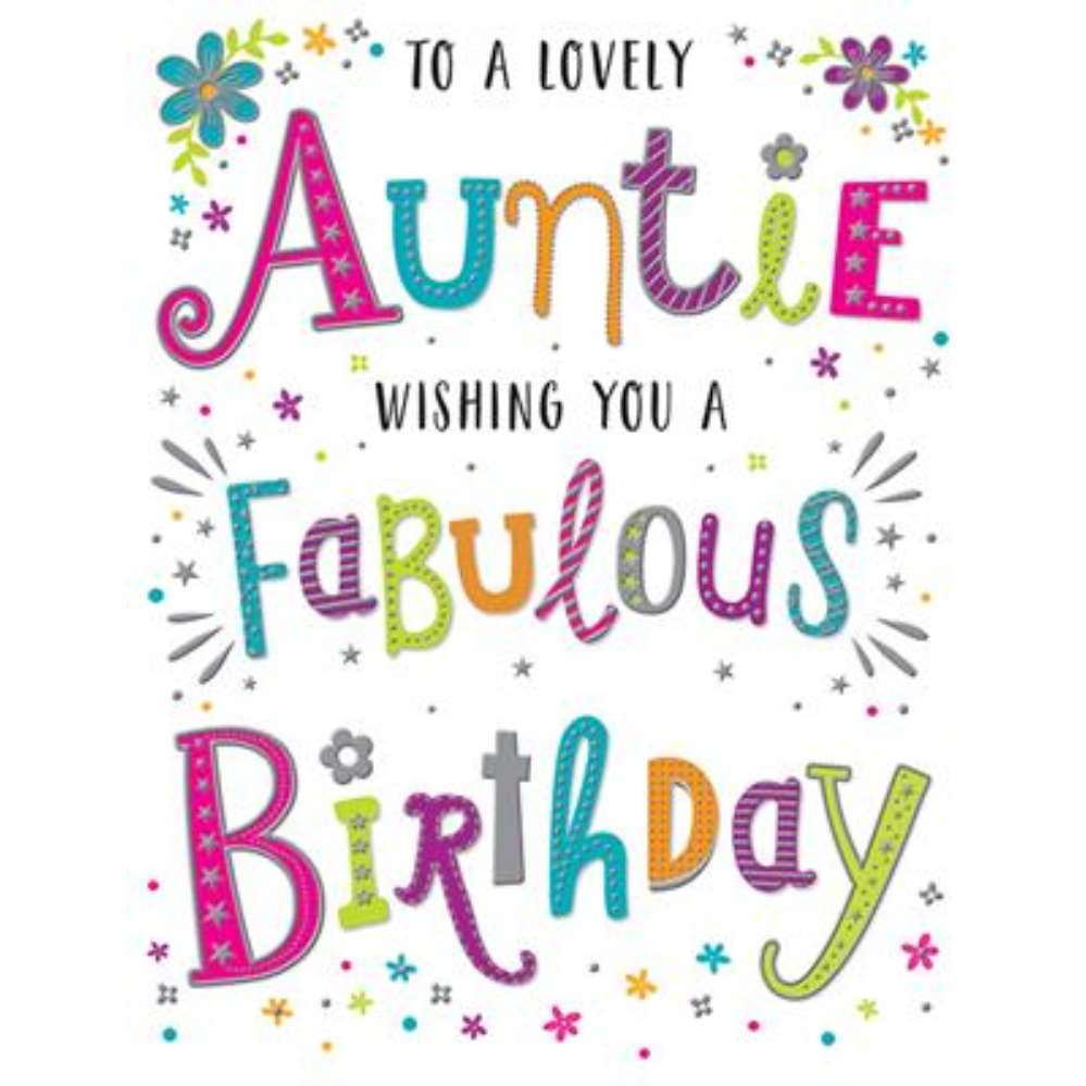 6pk Cards C50 Birthday Auntie - Tiger Feet Ireland