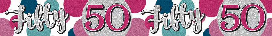 6pk Banners Birthday Age 50 - Tiger Feet Ireland