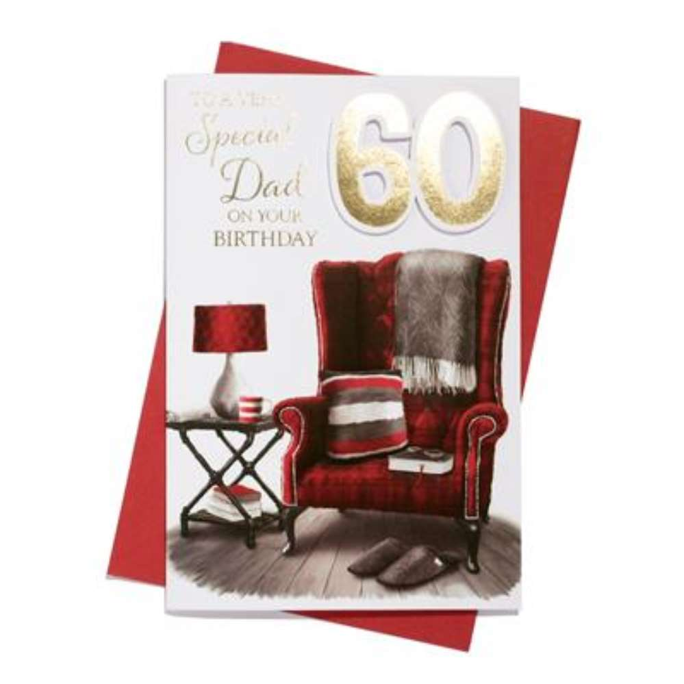 6pk Cards C75 Birthday Age 60 Dad - Tiger Feet Ireland