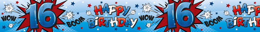 6pk Banners Birthday Age 16 - Tiger Feet Ireland