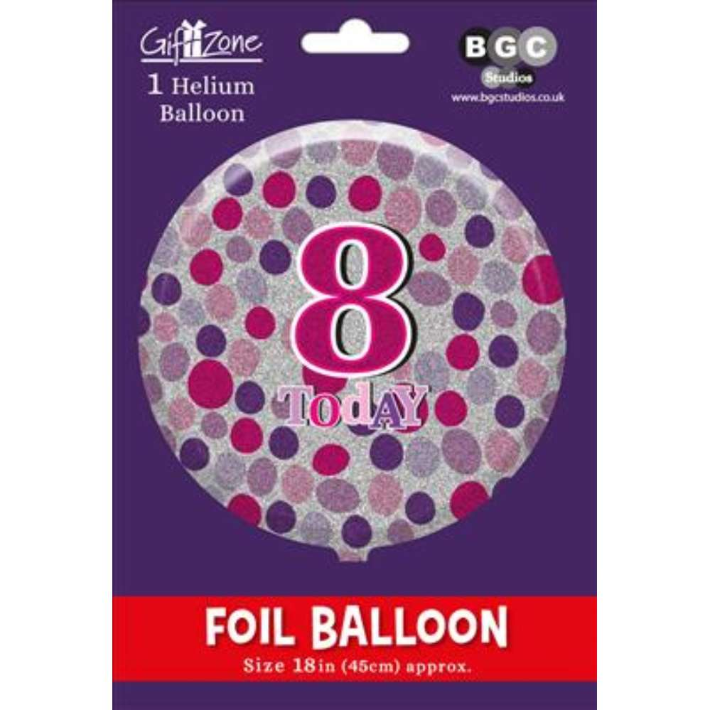 5Pk Foil Balloon Birthday Age 8 - Tiger Feet Ireland