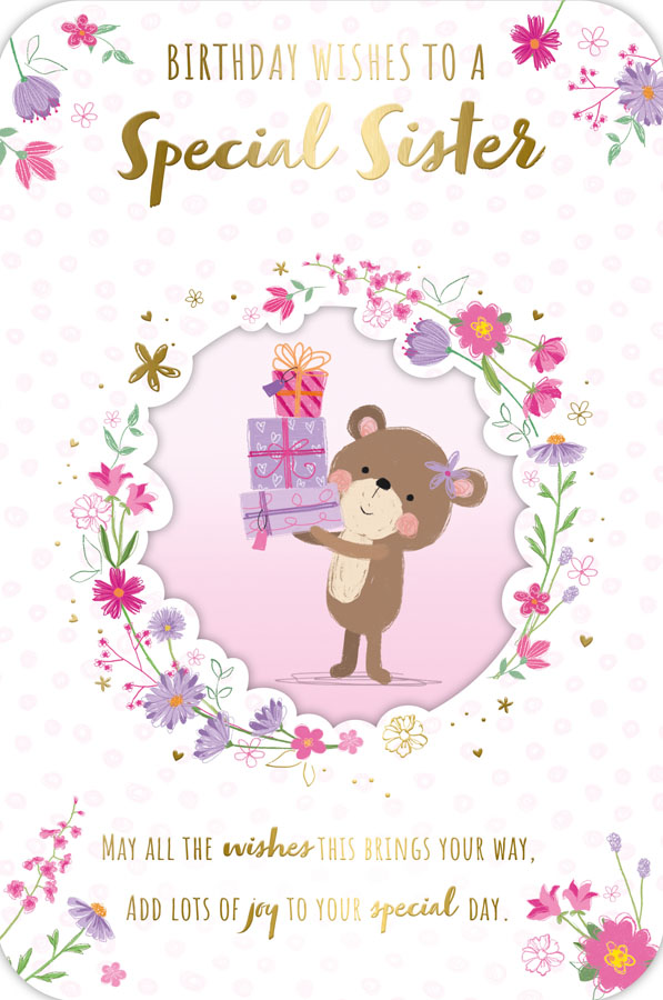 6pk Cards C75 Birthday Sister - Tiger Feet Ireland