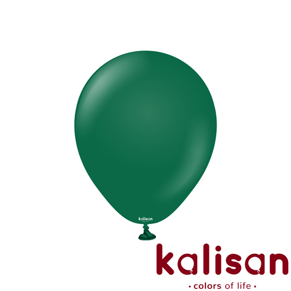 100ct Latex Balloon 12" Dark Green Kalisan - Tiger Feet Ireland