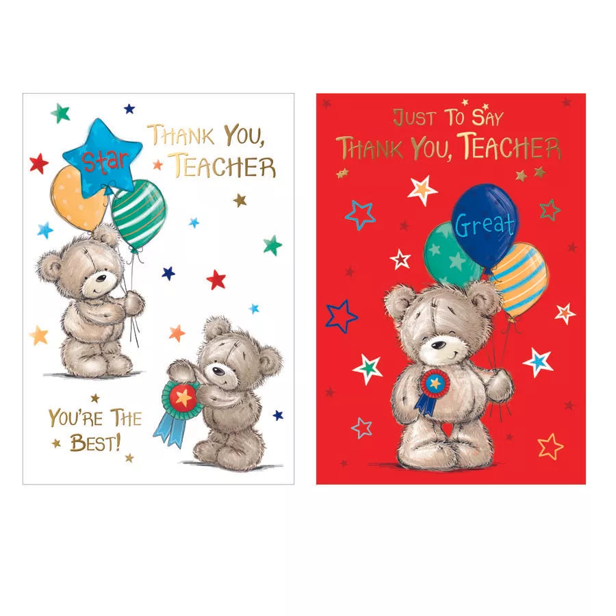 12pk Cards C50 Thank You Teacher - Tiger Feet Ireland