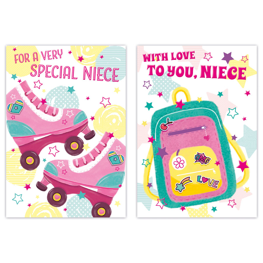 12pk Cards C50 Birthday Niece - Tiger Feet Ireland