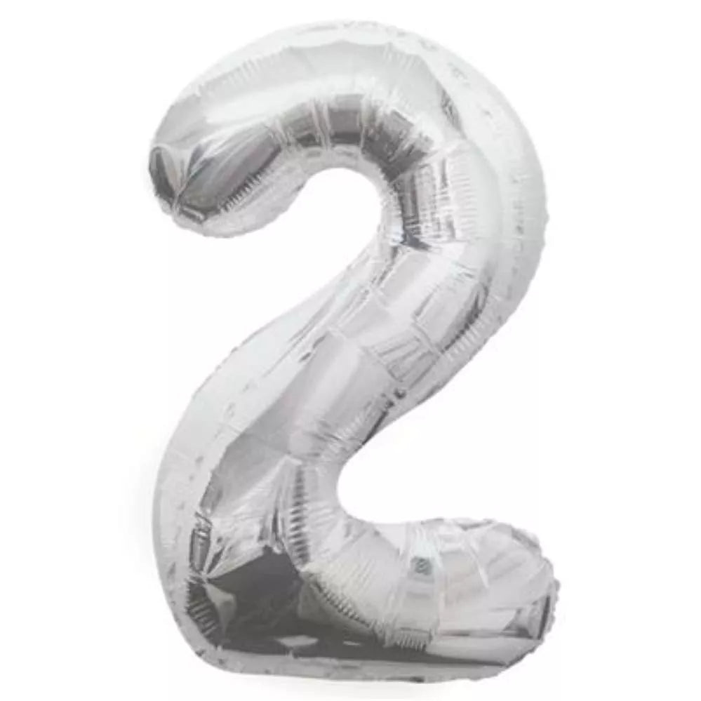 Foil Balloon 34" Big Number Silver - Tiger Feet Ireland
