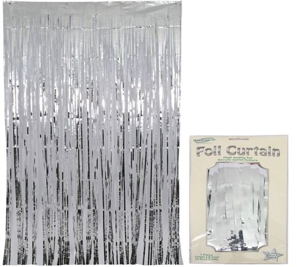 Foil Door Curtain Metallic Silver 90cm x 2.4m - Tiger Feet Ireland