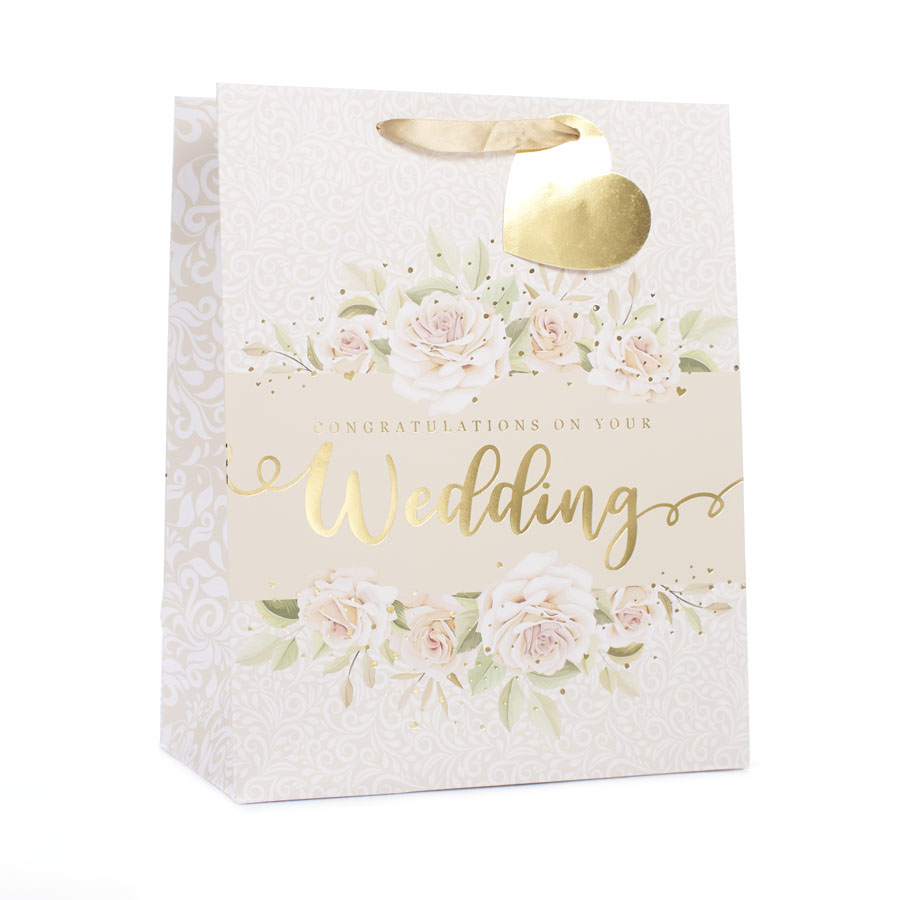 6pk Large Portrait Gift Bags Floral & Text - Tiger Feet Ireland
