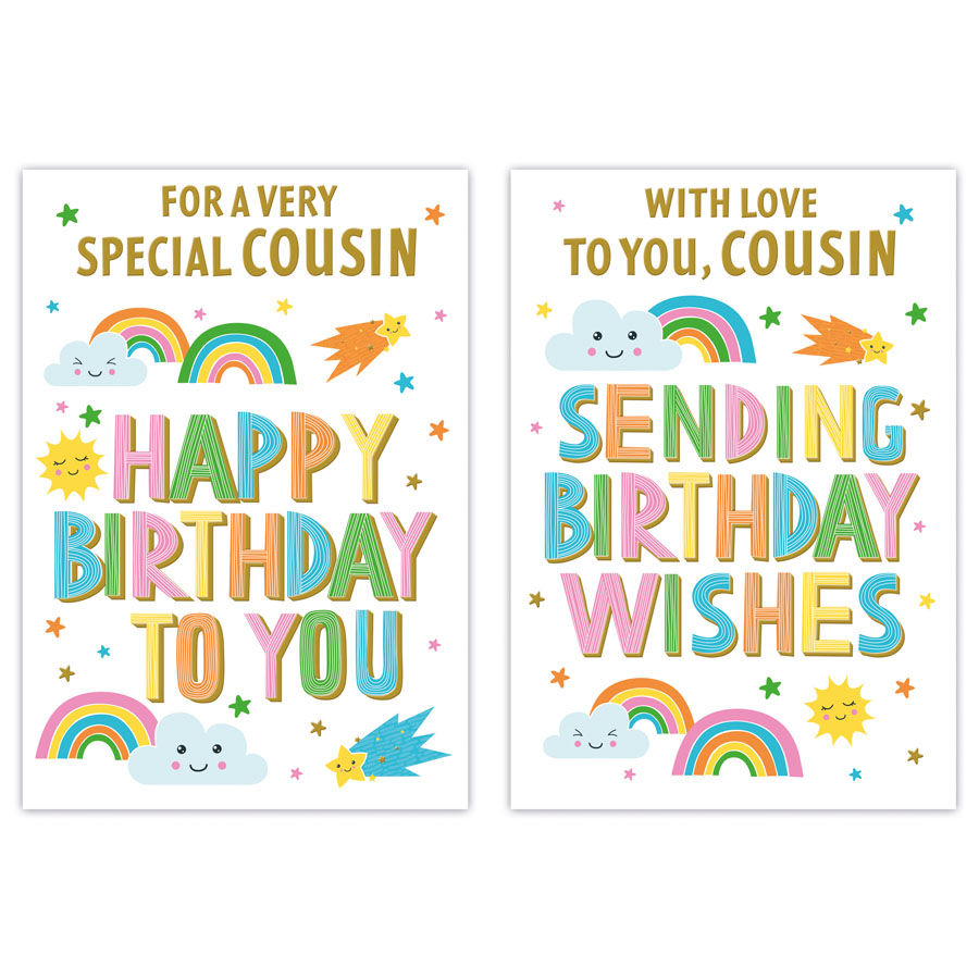 12pk Cards C50 Birthday Cousin - Tiger Feet Ireland