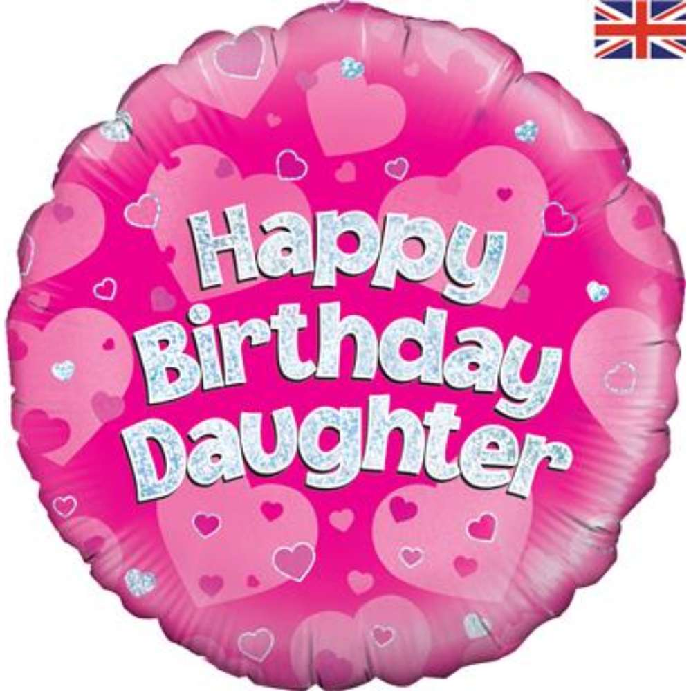 Foil Balloon 18" Round Happy Birthday Daughter - Tiger Feet Ireland