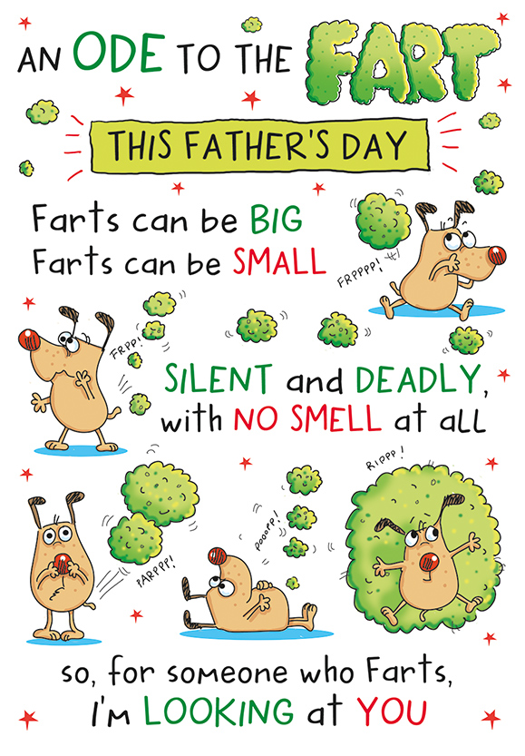 6pk Cards FD C75 Father's Day An Ode To The Fart - Tiger Feet Ireland