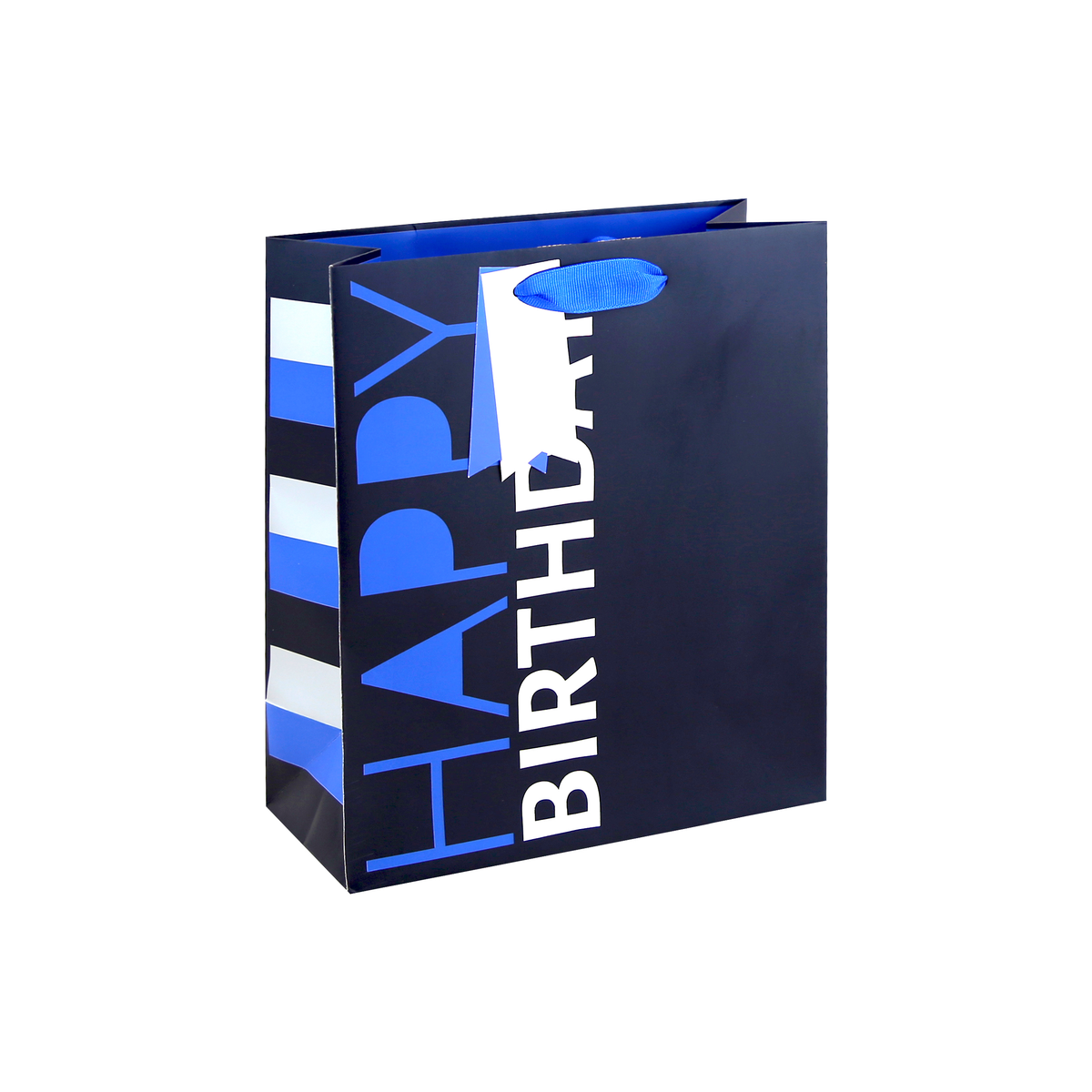 6pk Gift Bag Navy Hbday Medium - Tiger Feet Ireland