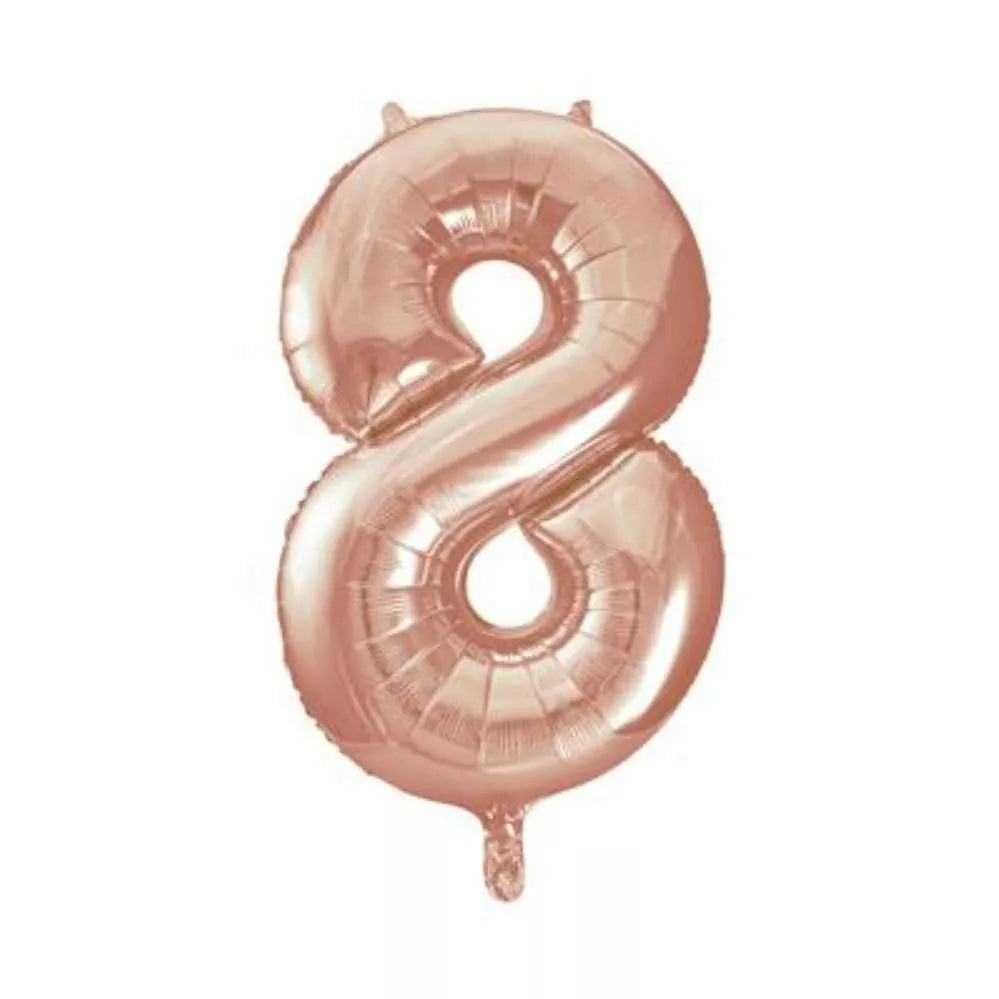 Foil Balloon 34" Big Number Rose Gold - Tiger Feet Ireland