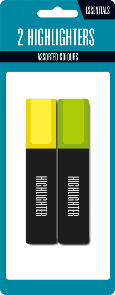 2pk Highlighters Coloured Assorted - Tiger Feet Ireland