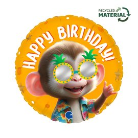 Foil Blln 18in Rnd Cool Monkey Birthday - Tiger Feet Ireland