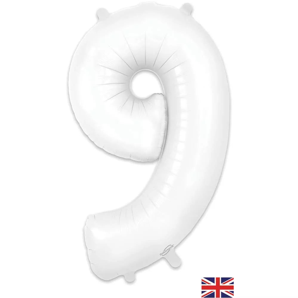 Foil Balloon 34" Big Number Matte White - Tiger Feet Ireland