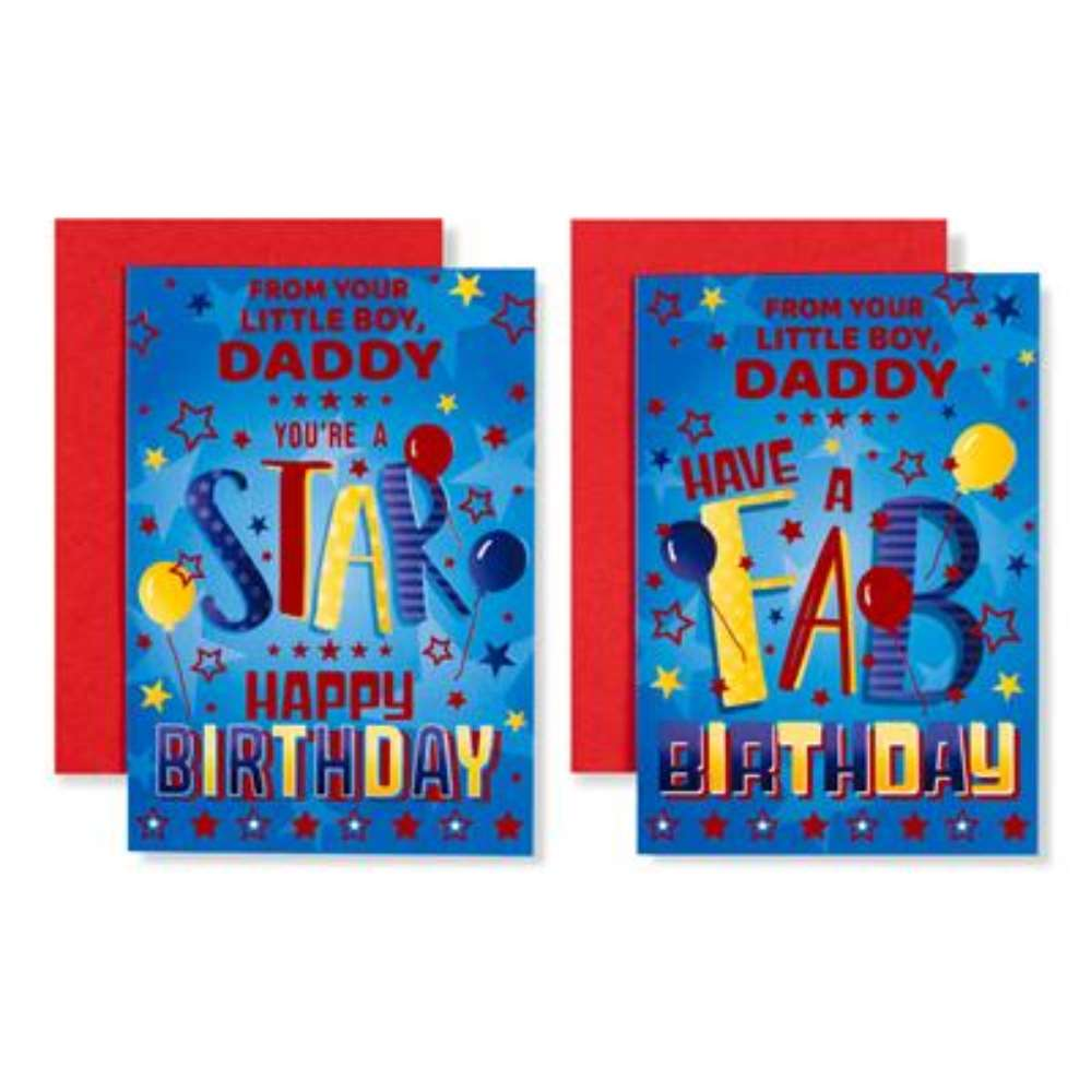 12pk Cards C50 Birthday Daddy From Little Boy - Tiger Feet Ireland
