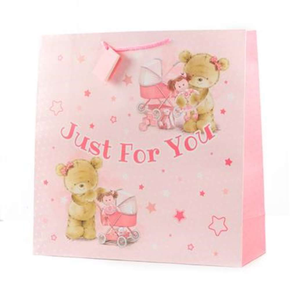 6pk Gift Bags Giant Square Bear With Toy - Tiger Feet Ireland