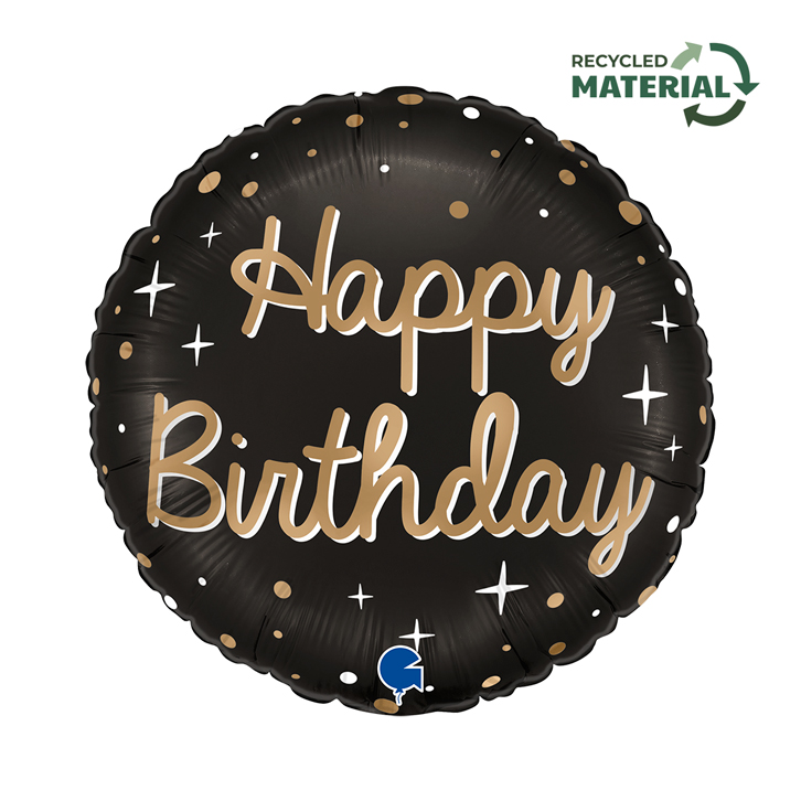 Foil Balloon 18" Round Sparkling Birthday - Tiger Feet Ireland