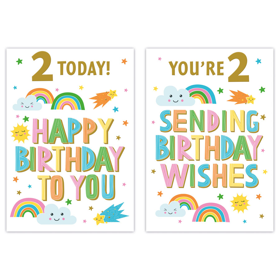 12pk Cards C50 Birthday Age 2 - Tiger Feet Ireland