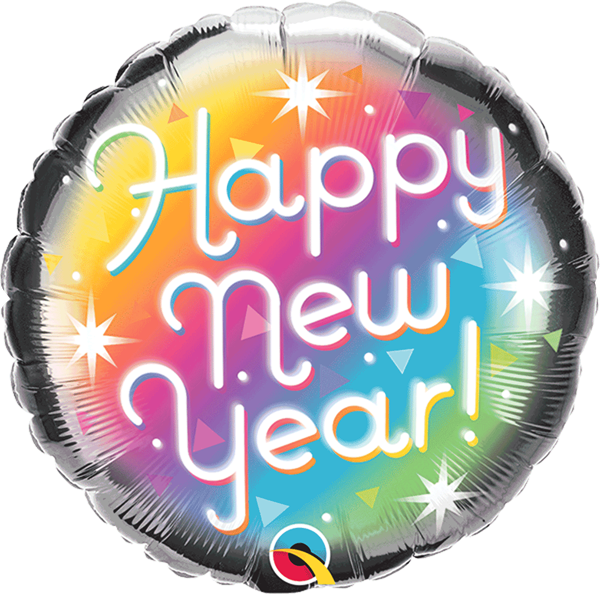 Foil Balloon 18" Round New Year Prismatic - Tiger Feet Ireland