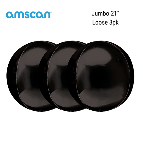 Foil Balloons 21" Orbz Black - Tiger Feet Ireland