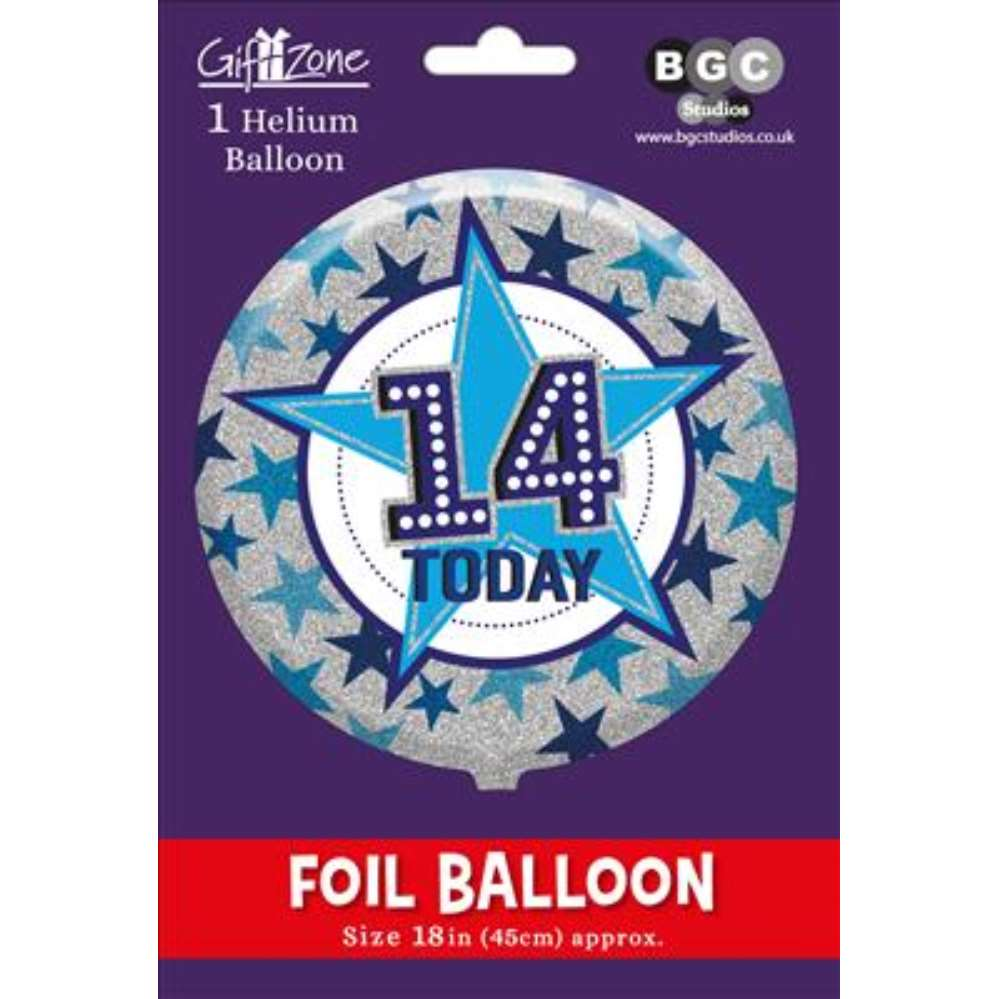 5Pk Foil Balloon Birthday Age 14 - Tiger Feet Ireland
