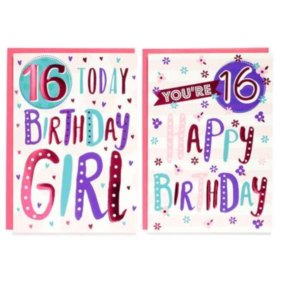 12pk Cards C50 Birthday Age 16 - Tiger Feet Ireland