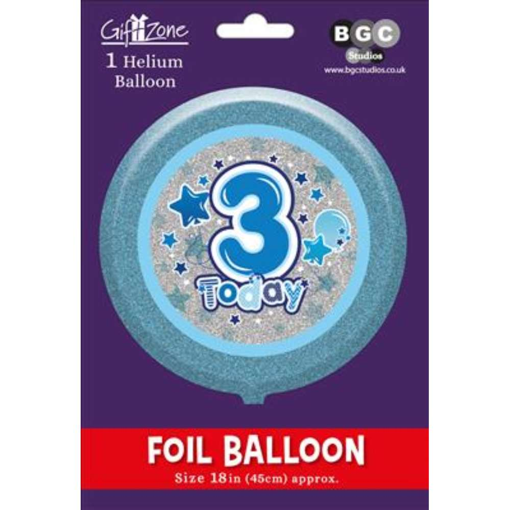 5Pk Foil Balloon Birthday Age 3 - Tiger Feet Ireland
