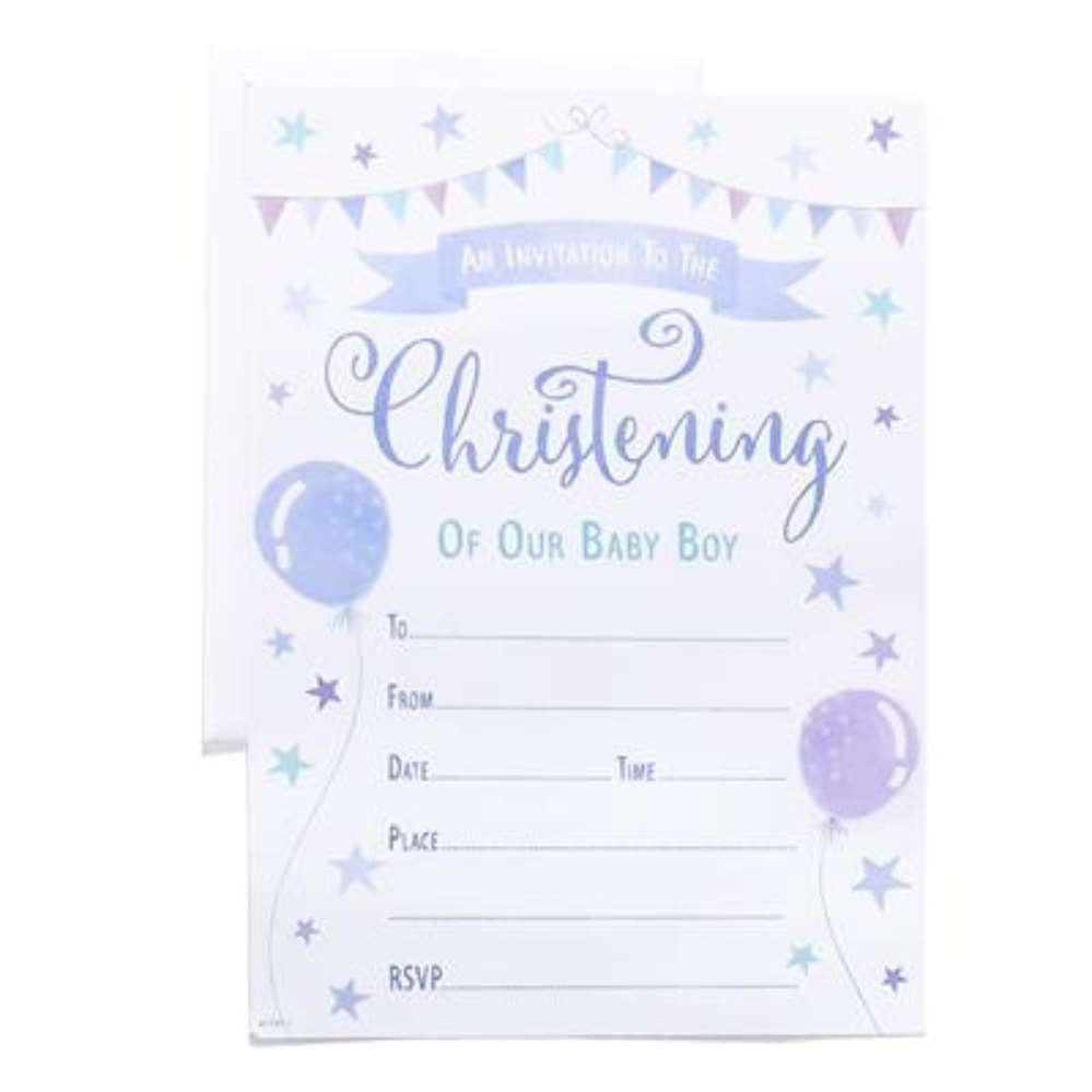 10 x 20pk Sheet Invite Christening Open - Tiger Feet Ireland