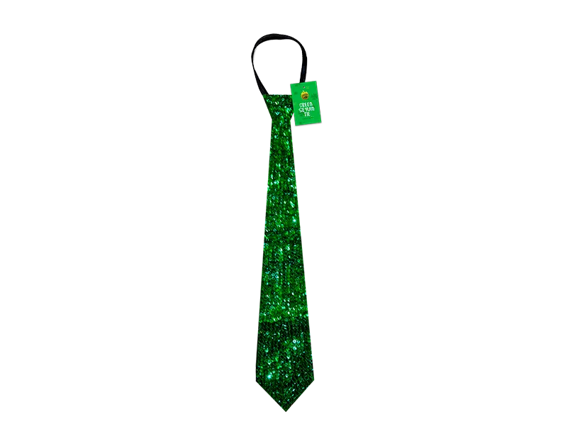 Tie Green Sequin 38Cm St.Patrick Day - Tiger Feet Ireland