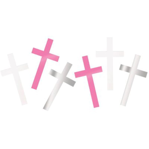 12pk Foil Confetti .5oz Fancy Pink Cross - Tiger Feet Ireland