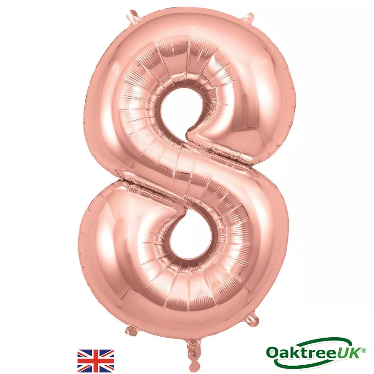 Foil Balloon 34" Big Number Rose Gold - Tiger Feet Ireland