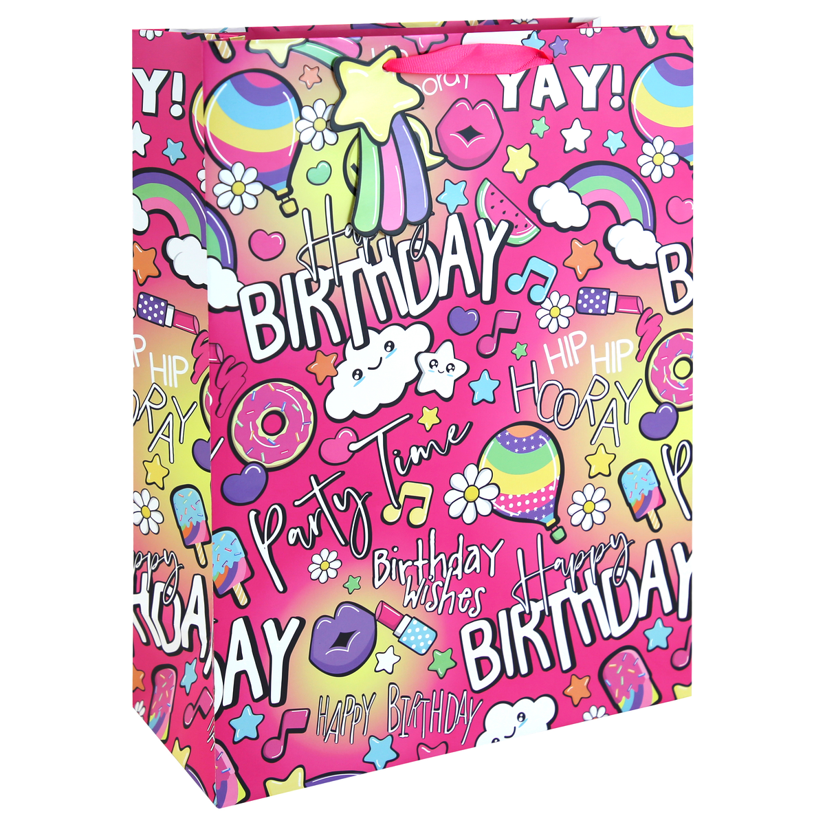 6pk Gift Bag Girly Text Xl - Tiger Feet Ireland