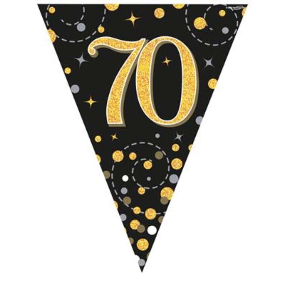 Party Bunting Sparkling 70 Black & Gold - Tiger Feet Ireland