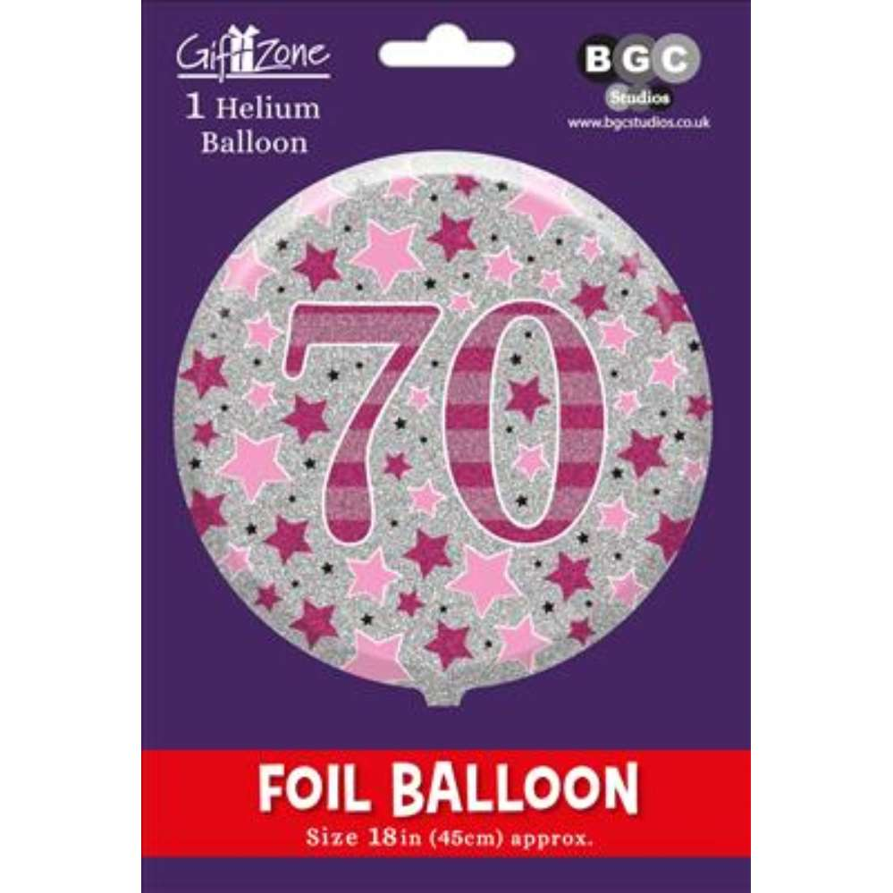 5Pk Foil Balloon Birthday Age 70 - Tiger Feet Ireland
