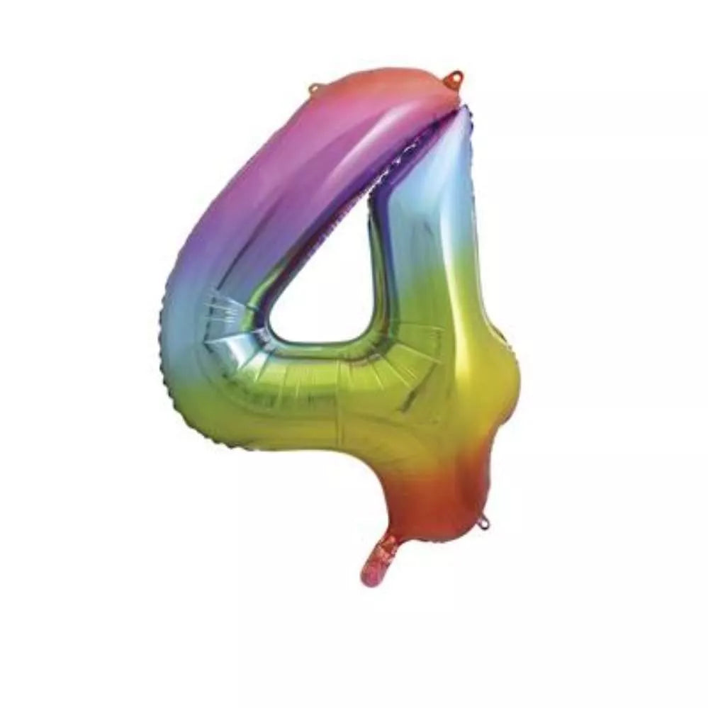 Foil Balloon 34" Big Number Rainbow - Tiger Feet Ireland